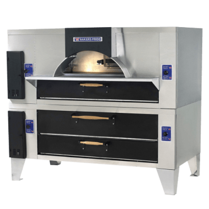 FC-816/Y800BL Il Forno & Superdeck Series Double-Stacked Brick-Lined Gas Pizza Oven Combination