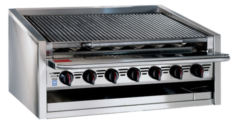 L-36RS Dante Series High-Performance Low Profile Commercial Countertop Natural Gas Charbroiler with Stainless Steel Radiants