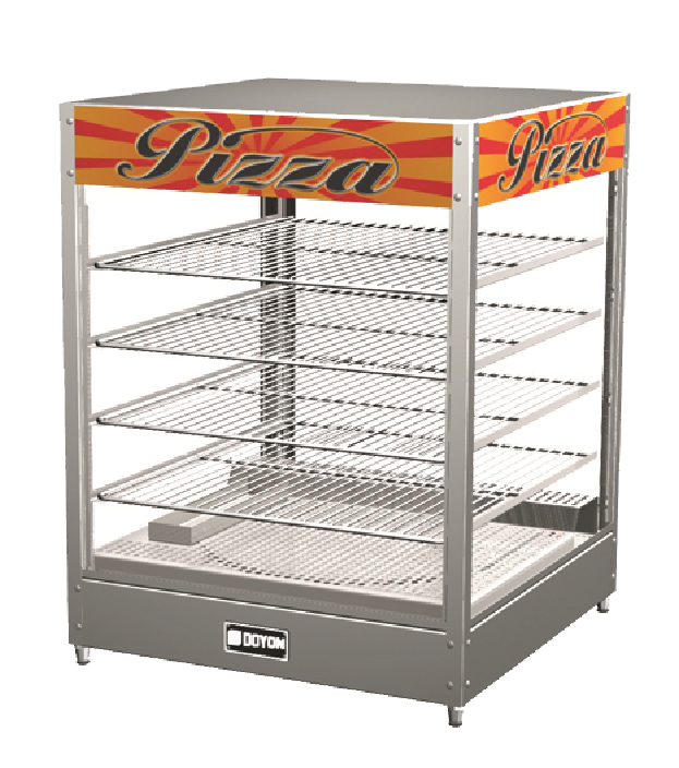 DRP4 Heated Counter-Top Display Warmer, 4 Stationary Shelves, Pizza Graphic  – 120V, 1PH