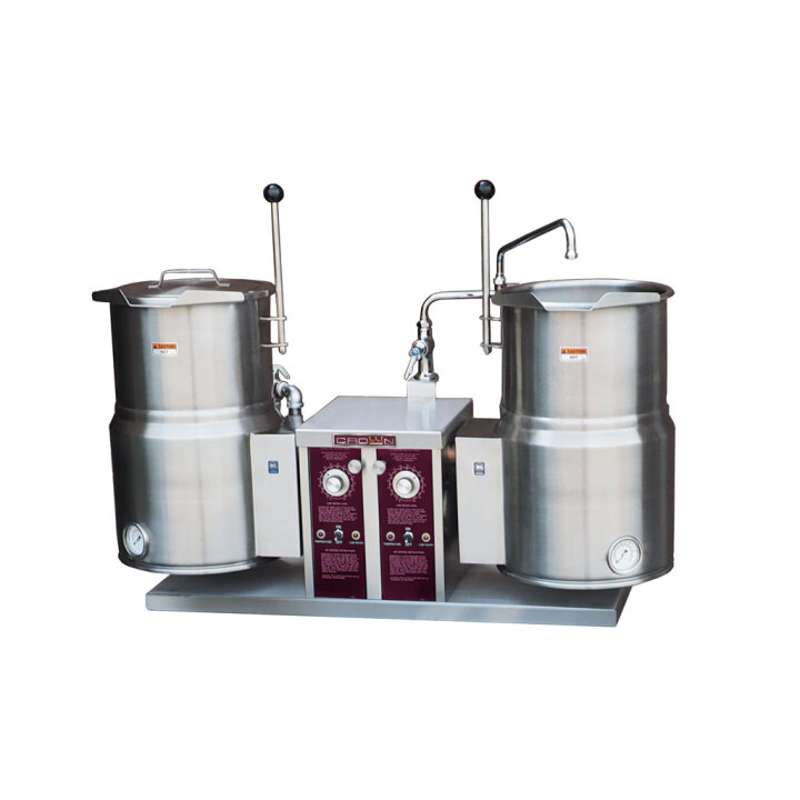 Twin Electric Counter Tilt Kettle, 2/3 Jacket, 10 Gallon, 12KW Each — 208V, 3PH
