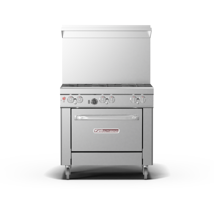Ultimate Range, Gas, 36″, 6 Non-Clog Burners, Standard Grates, Standard Oven Base – Propane, 243000 Total BTUs