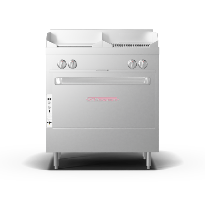 Platinum Sectional, Gas, 32″, 16″ Thermostatic Griddle, 16″ Charbroiler, Convection Oven – Propane, 125000 Total BTUs