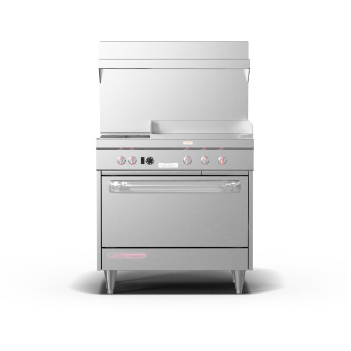 S-Series, Gas, 36″, 24″ Manual Griddle, 2 Non-Clog Burners, Standard Oven Base – Natural Gas, 139000 Total BTUs