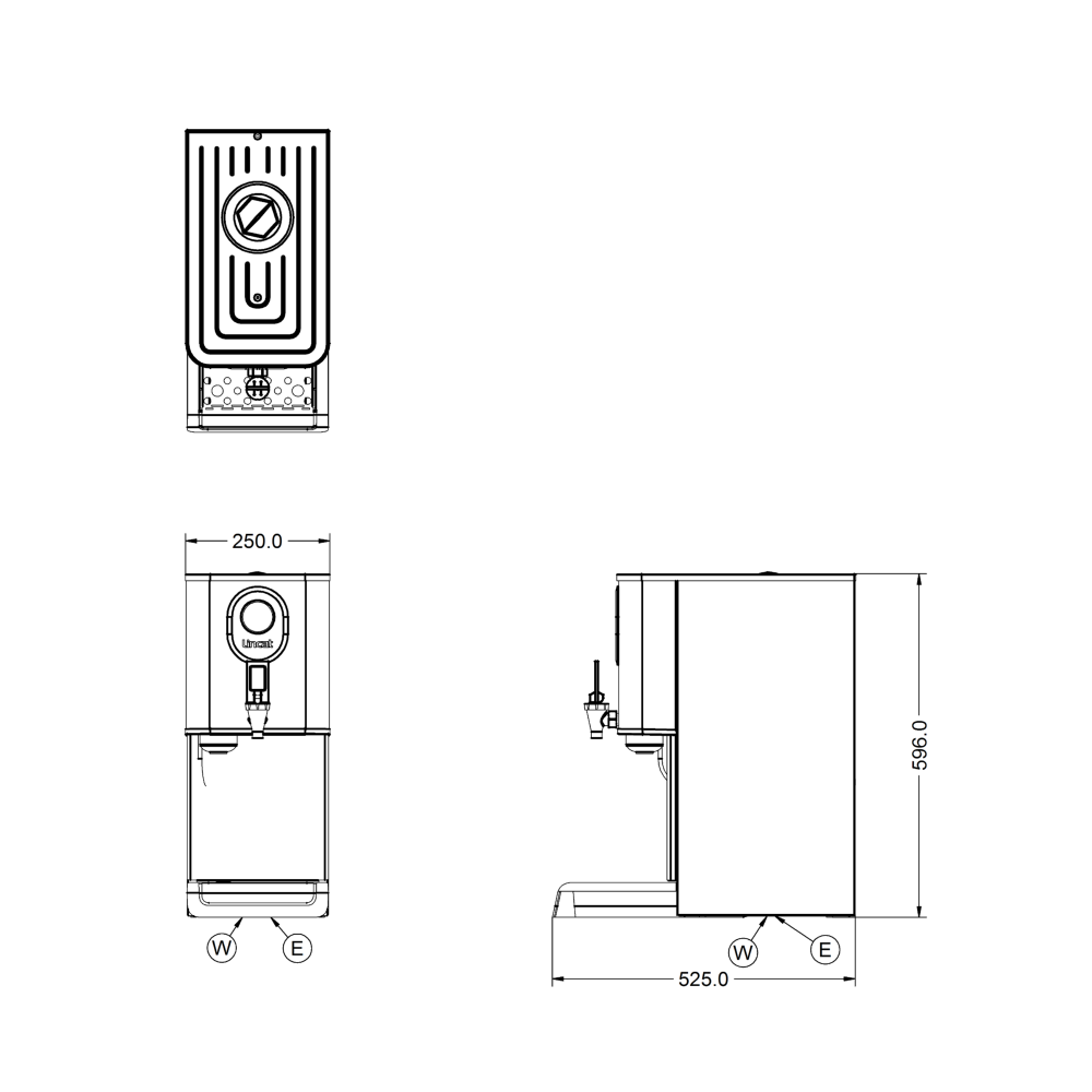 FilterFlow Countertop Automatic Fill Water Boiler W 250 mm 4.5 kW